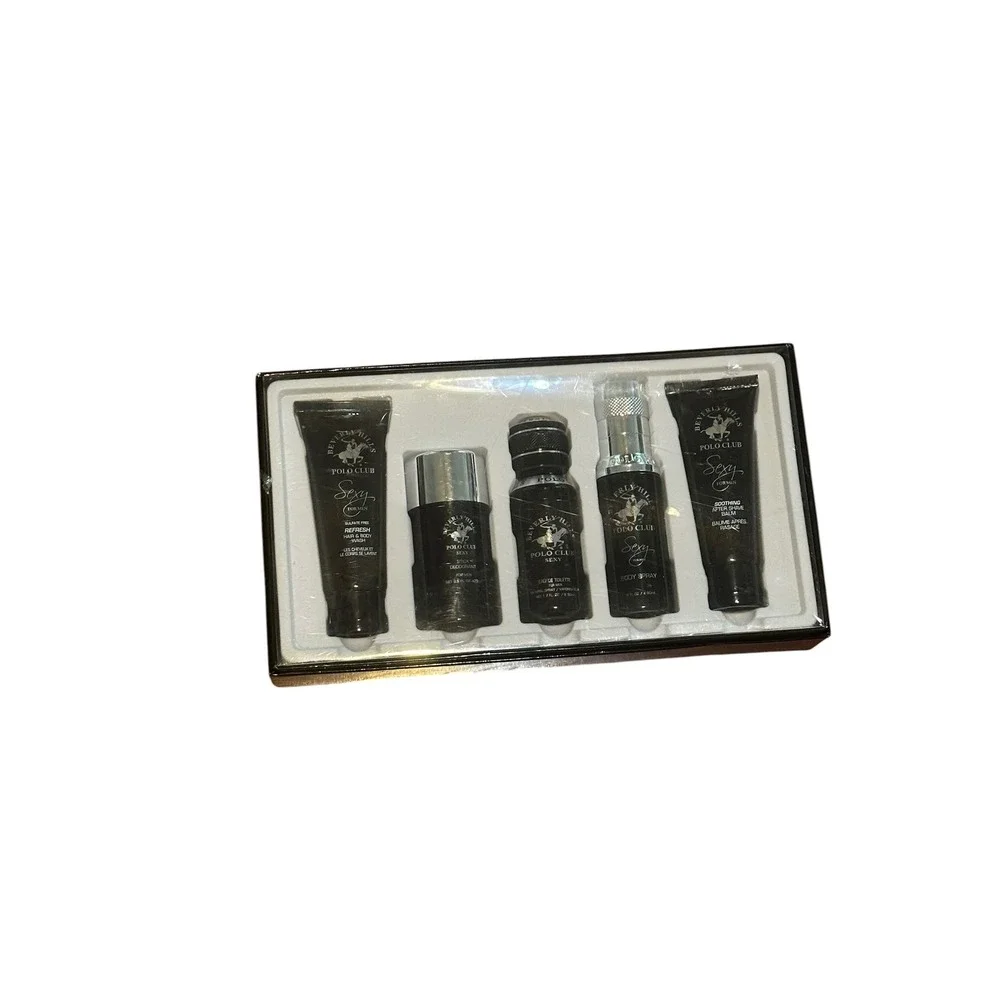 Beverly Hills Polo Club Sexy For Men 5pc Gift Set EDT Body Spray Deodorant Balm
